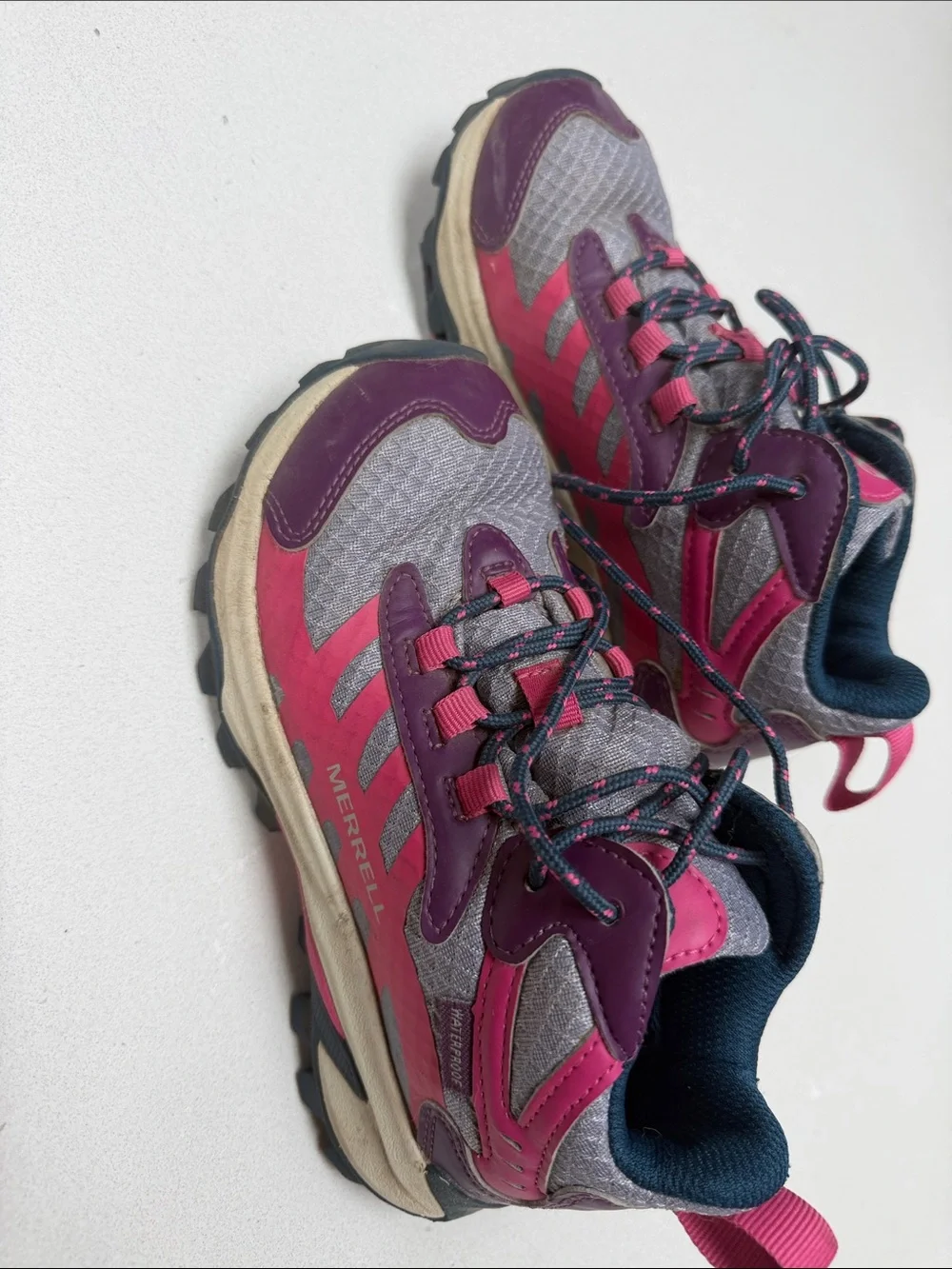 Merrell Kids Pink and Purple Trail Sneakers / hiking shoes